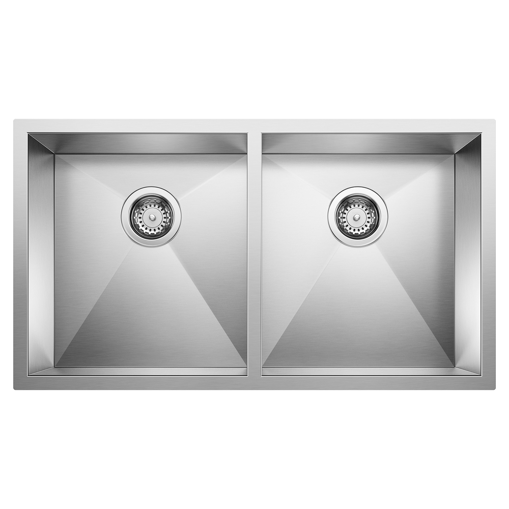 [443053] TARJA DE COCINA DOBLE TAZÓN ACERO INOXIDABLE BLANCO QUATRUS R0