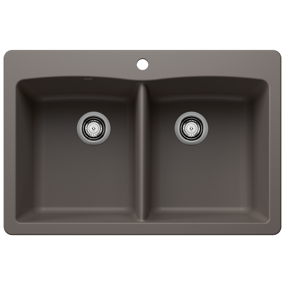 [443104] FREGADERO DOBLE CUADRADO DIAMOND BLANCO AMERICA SILGRANIT CAFE VOLCANO GREY