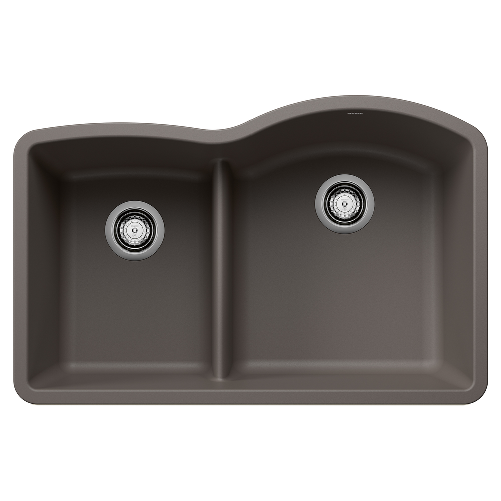 TARJA COCINA BLANCO DIAMOND 1-3/4 BAJO DIVIDIDO REVERSO SILGRANIT VOLCANO GRAY