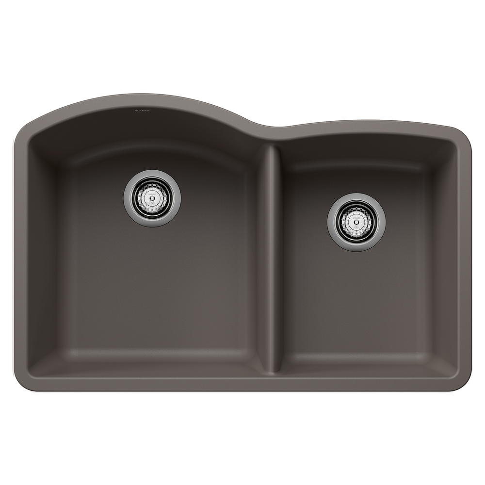 TARJA DE COCINA SILGRANIT BLANCO DIAMOND DOBLE TAZON GRIS VOLCAN