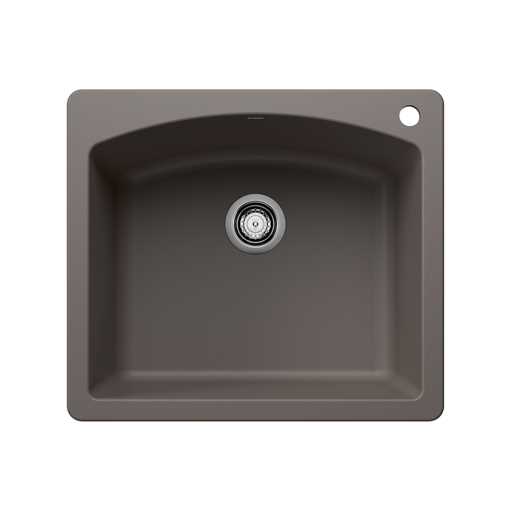 [443097] TARJA COCINA BLANCO DIAMOND UN SOLO TAZÓN VOLCANO GRAY