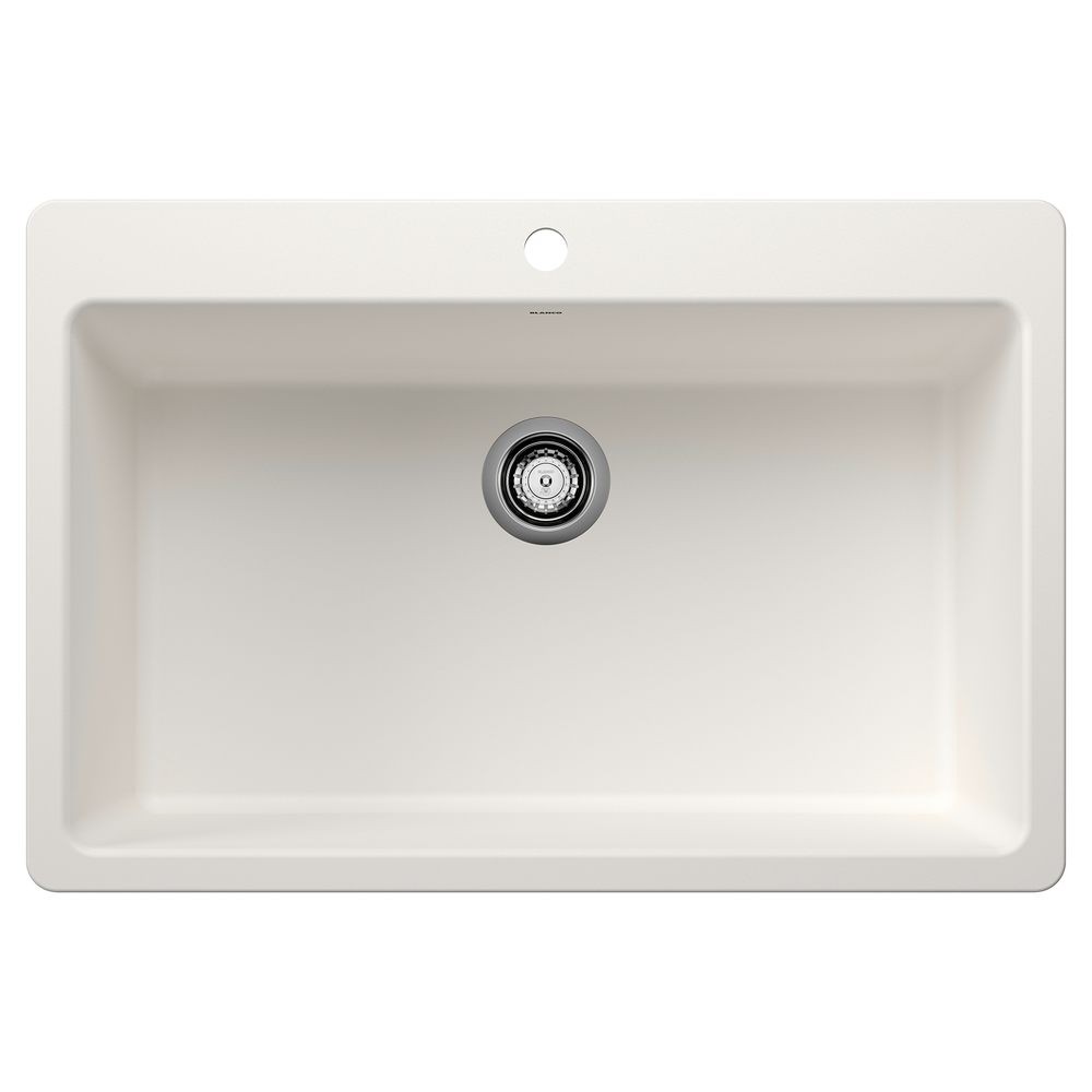 TARJA BLANCO LIVEN 33 PULGADAS MATERIAL SILGRANIT MONTAJE DOBLE BLANCO COCINA