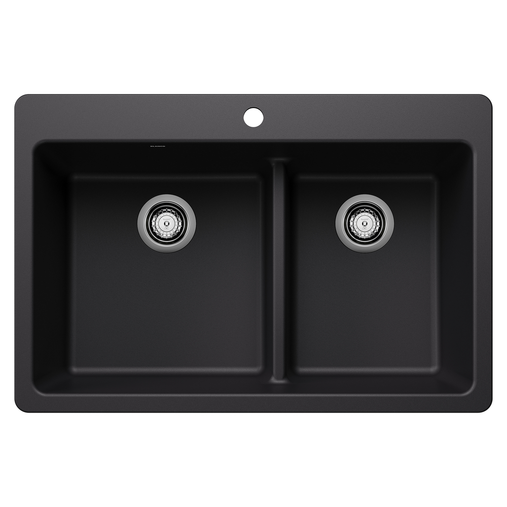 [443210] TARJA LIVEN NEGRA LOW DIVIDE COCINA SILGRANIT 84CM