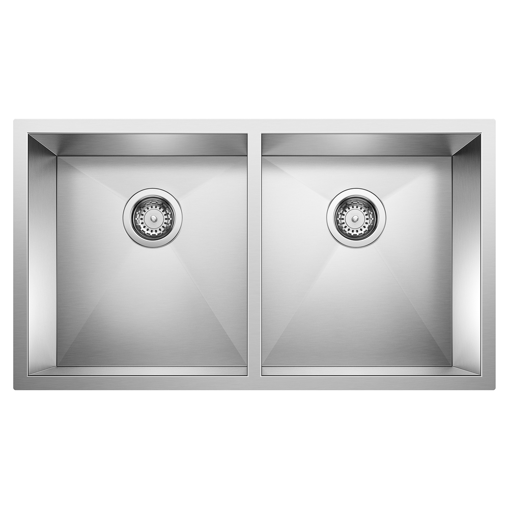 TARJA COCINA BLANCO PRECISION 16" ACERO INOXIDABLE DOBLE TAZÓN