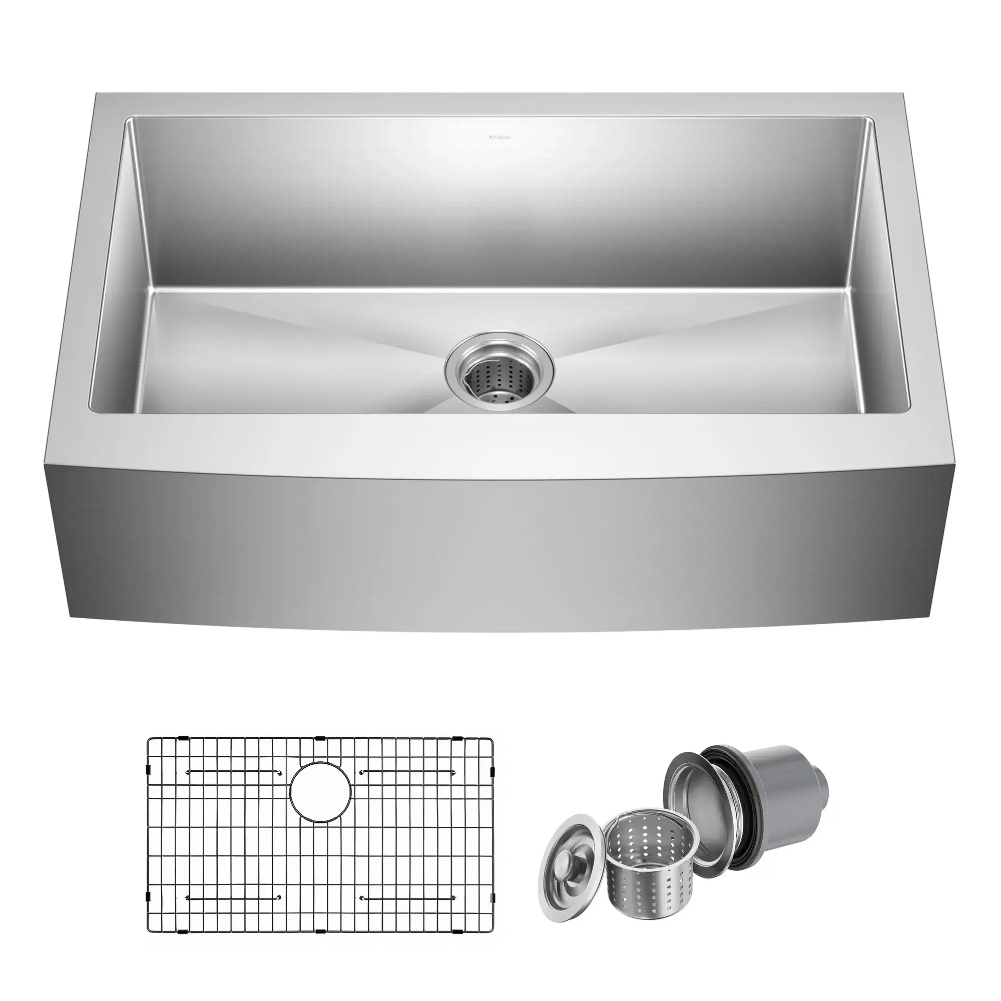 FREGADERO DE COCINA ACERO INOXIDABLE KRAUS STANDART PRO 33 PULGADAS MONOCUBETA