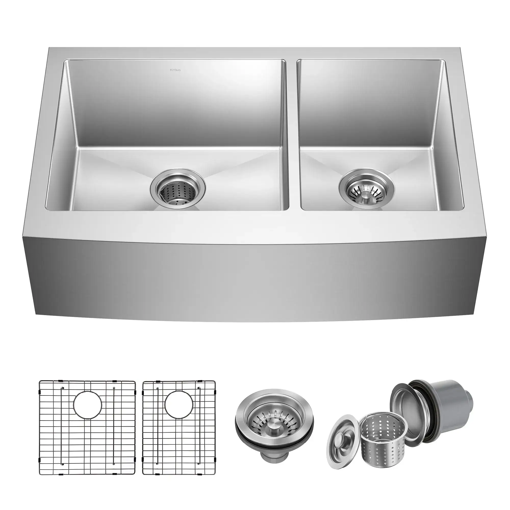 [KHF203-33] FREGADERO KRAUS STANDART PRO ACERO 33 PULGADAS DOBLE CUBETA RATIO 60/40