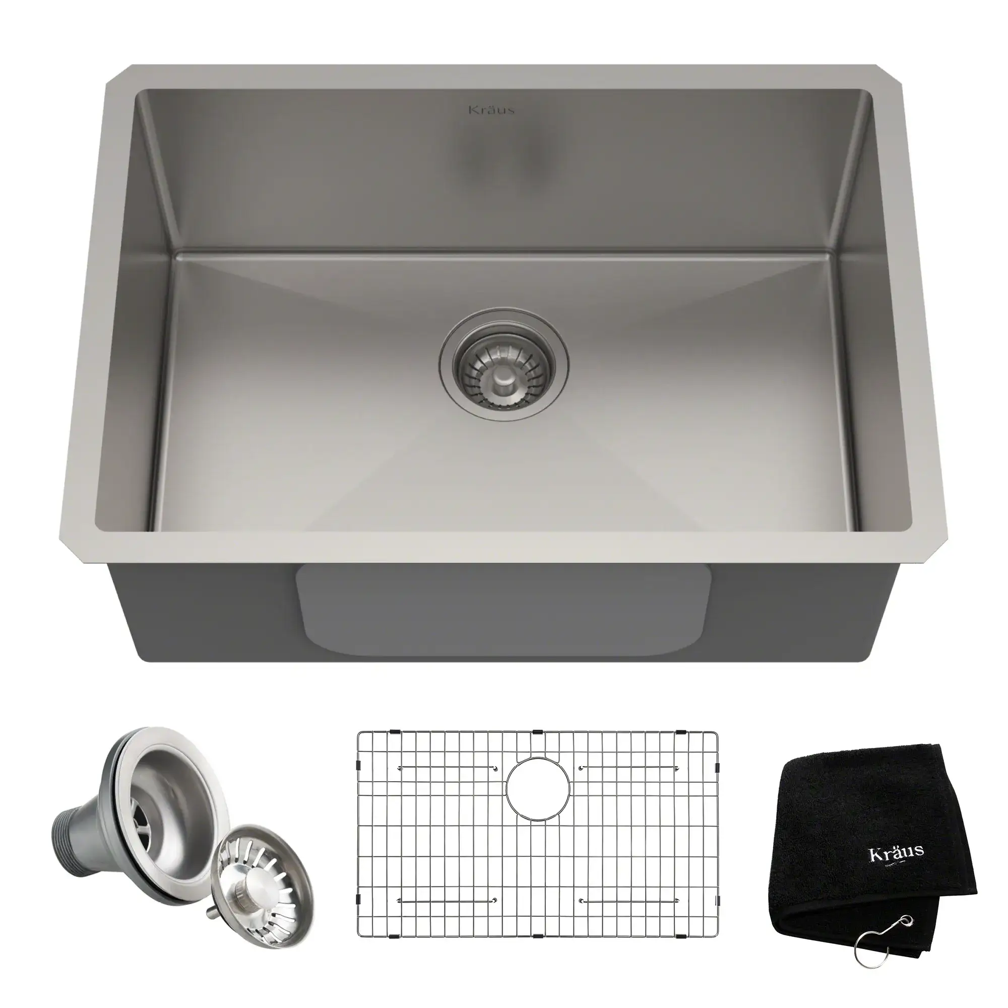 [KHU100-26] TARJA DE COCINA KRAUS STANDART PRO 26 PULGADAS ACERO INOXIDABLE TAZÓN ÚNICO