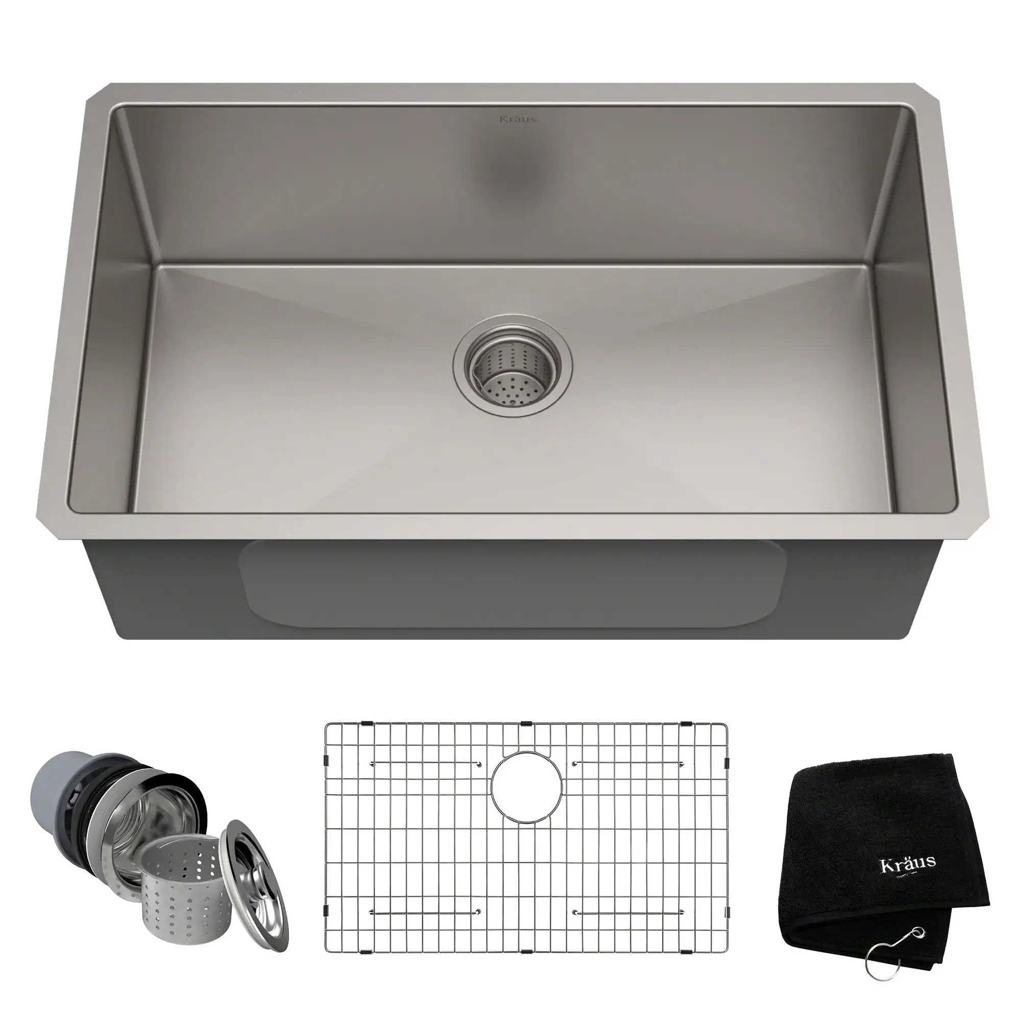 [KHU100-30] TARJA COCINA KRAUS PRO 30'' ACERO INOXIDABLE BAJO ENCIMERA