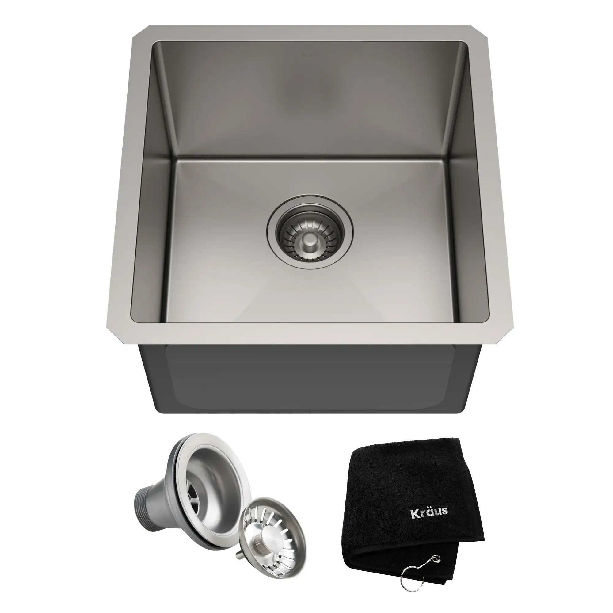 [KHU101-17] TARJA COCINA KRAUS PRO 17 PULG ACERO INOXIDABLE BAJO ENCIMERA