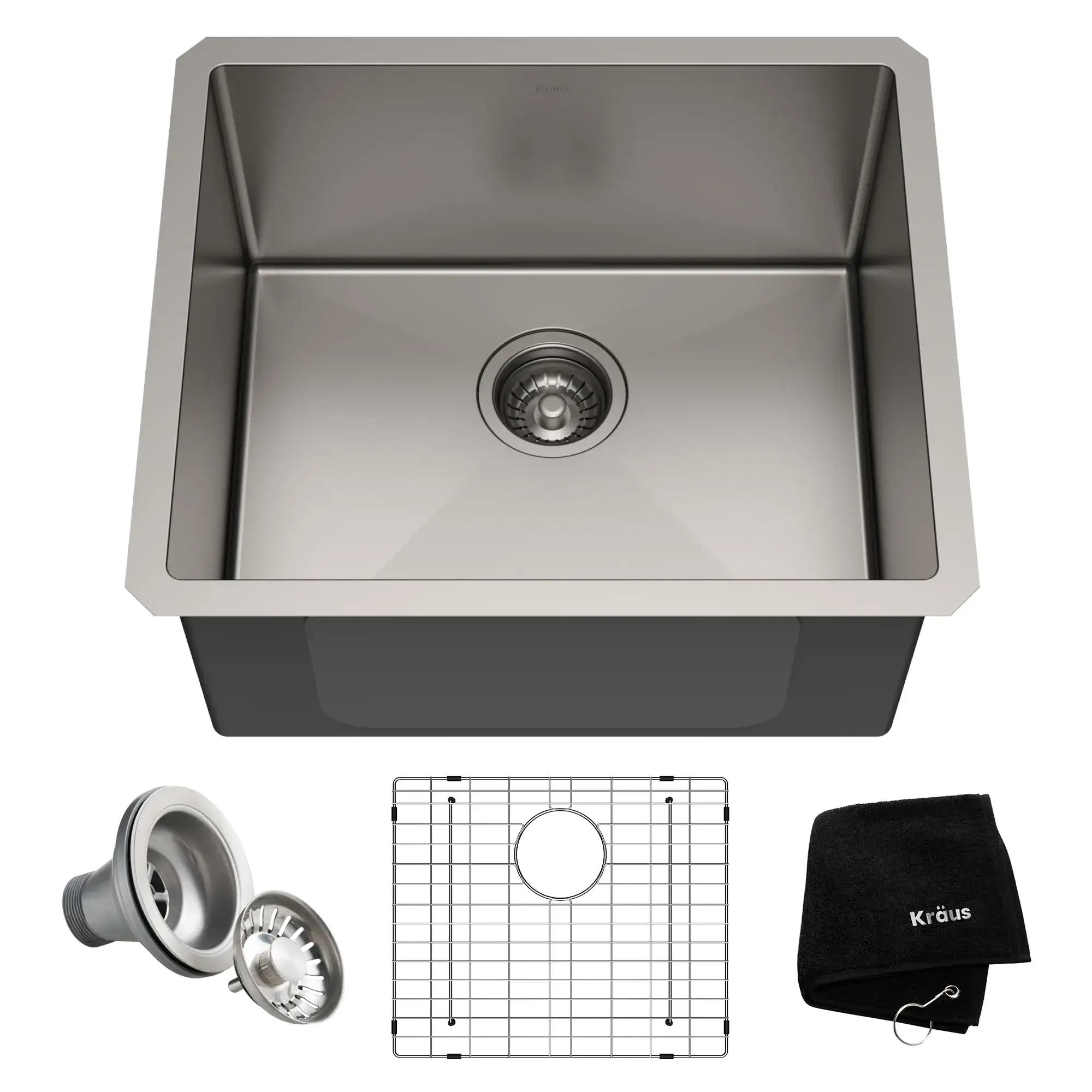 TARJA COCINA KRAUS PRO 21 PULGADAS ACERO INOXIDABLE EMPOTRAR
