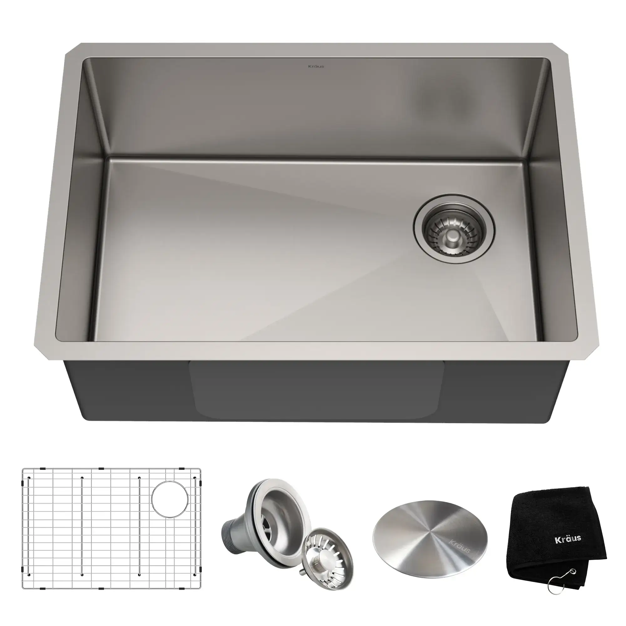 FREGADERO DE COCINA KRAUS STANDART PRO 27" ACERO INOXIDABLE BAJO MONTAJE