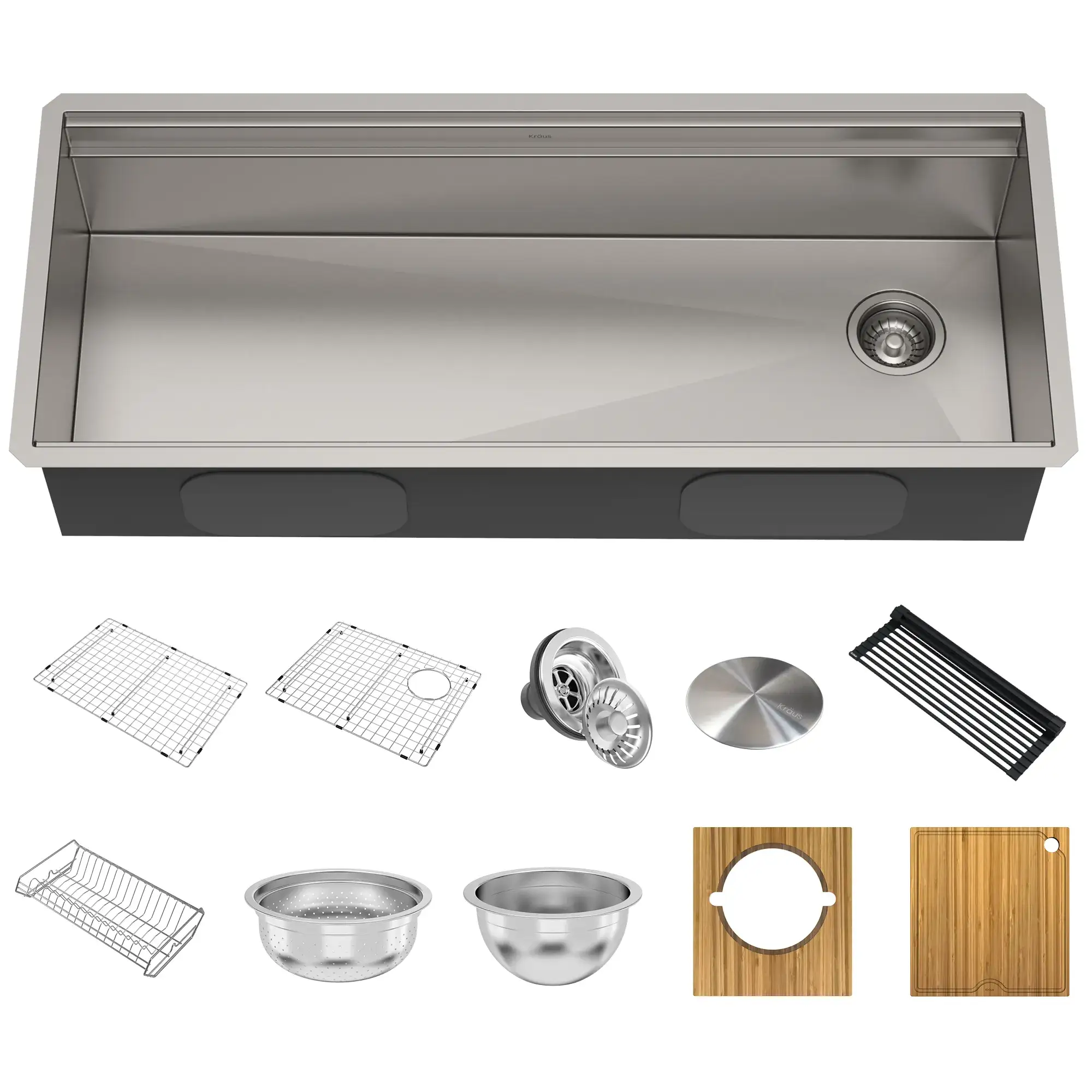 [KWU120-45] TARJA INDIVIDUAL ACERO INOXIDABLE KRAUS KORE 45'' CON ACCESORIOS (PAQUETE DE 10)