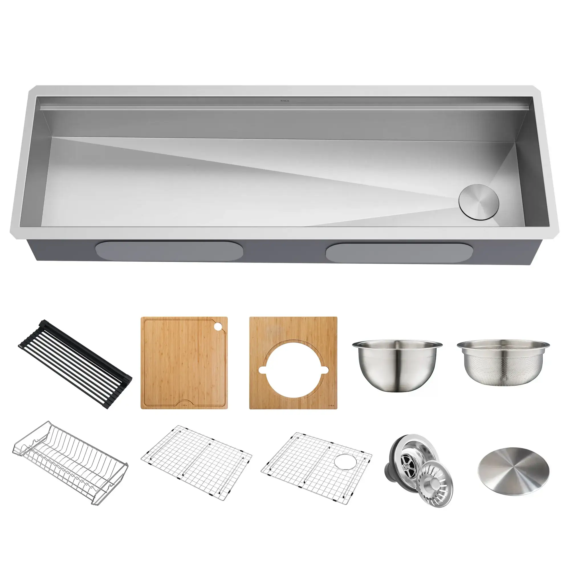 FREGADERO KRAUS KORE BAJO ENCIMERA 57" ACERO INOXIDABLE KIT CHEF 10PZAS